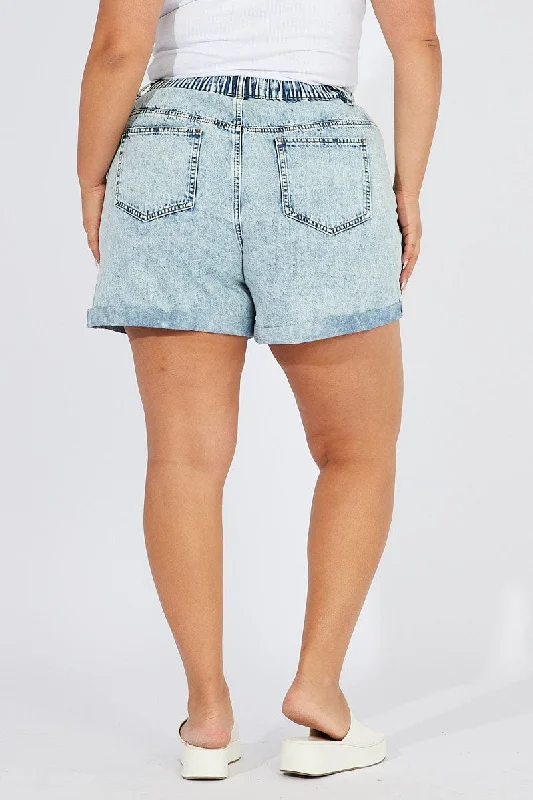 Denim Relaxed Shorts High Rise