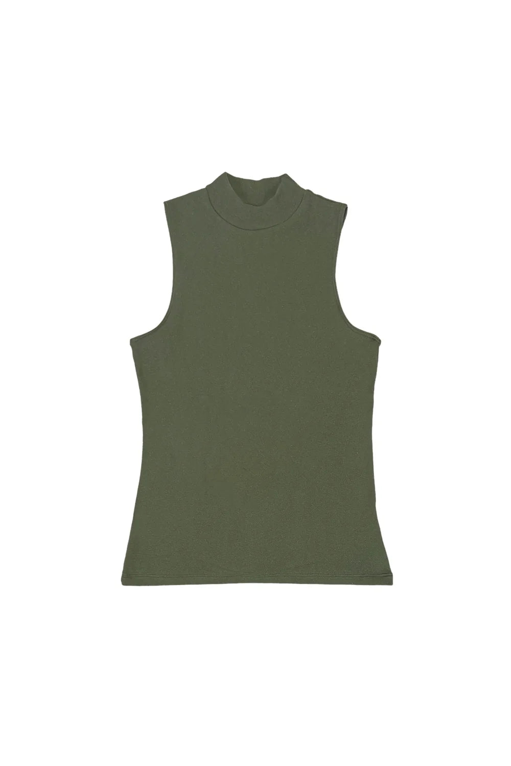 Olive Green Mariposa Mock Neck Tank