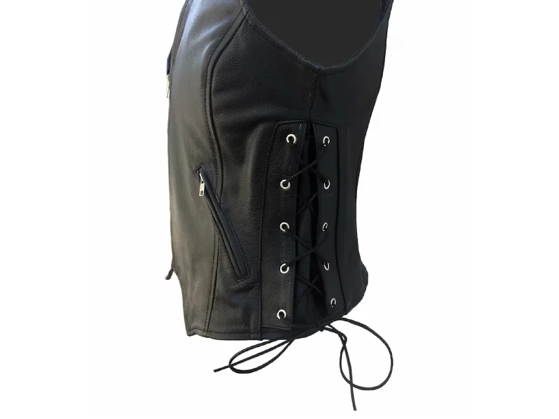 womens leather motorcycle vest