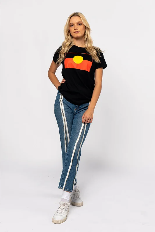 aboriginal-flag-australian-art-womens-cotton-nlack-graphic-printed-tees-raise-the-flag-large