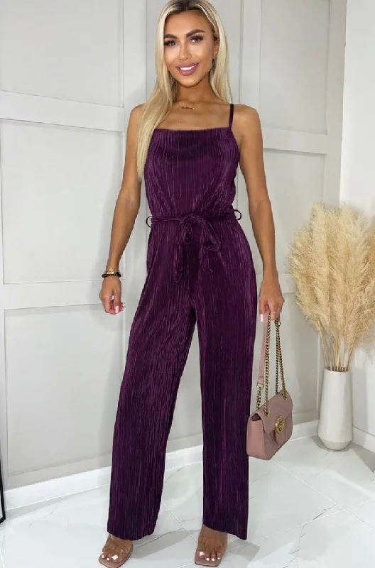 ax-paris-sofia-plum-plisse-jumpsuit