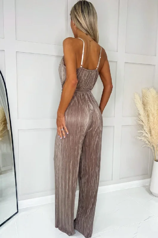 ax-paris-sofia-taupe-plisse-jumpsuit