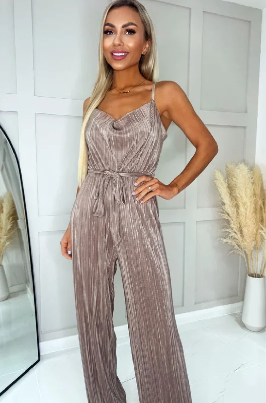 ax-paris-sofia-taupe-plisse-jumpsuit