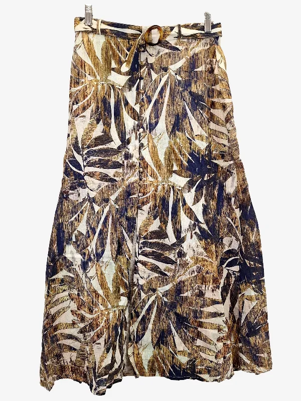 Cable Tropical Button Down Midi Skirt Size M