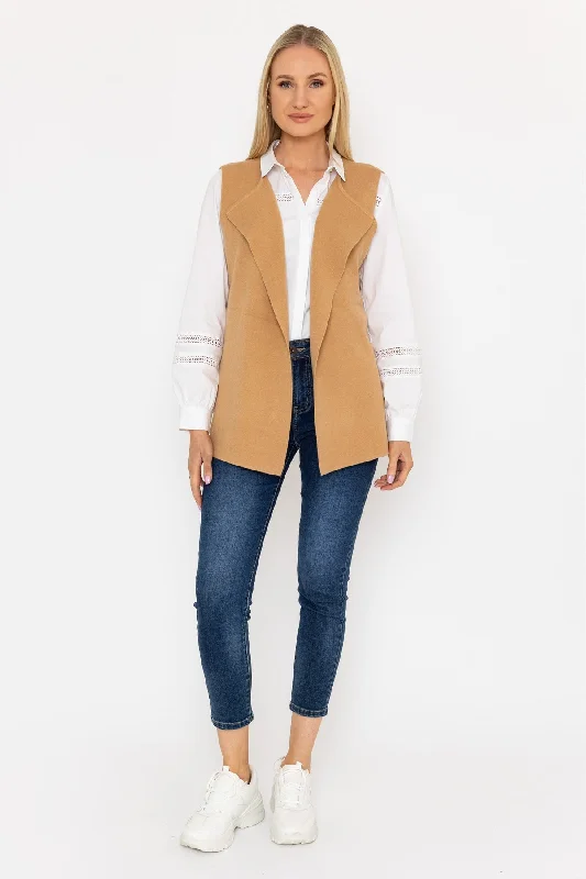 Camel Knit Waistcoat