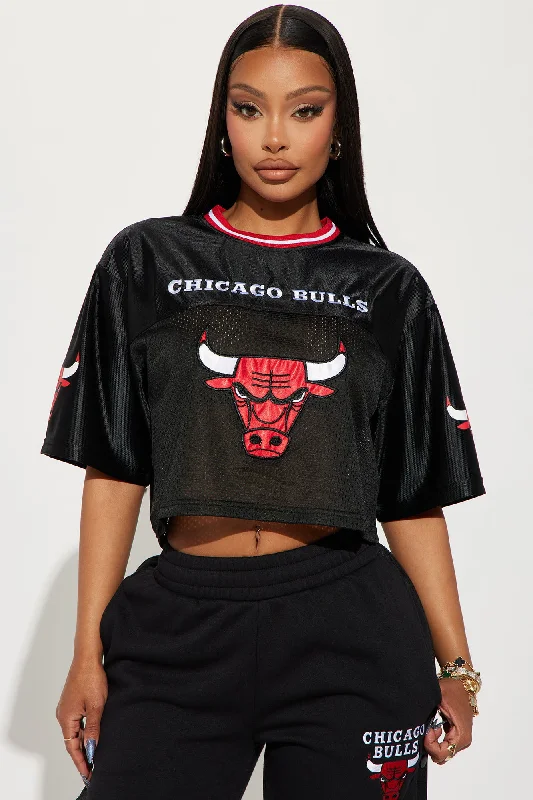 Chicago Bulls Cropped Fashion Top - Black