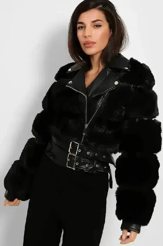 faux-fur-and-vegan-leather-double-belt-biker-jacket