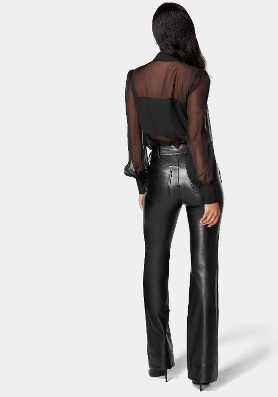 high-waist-flared-leg-vegan-leather-pant-black