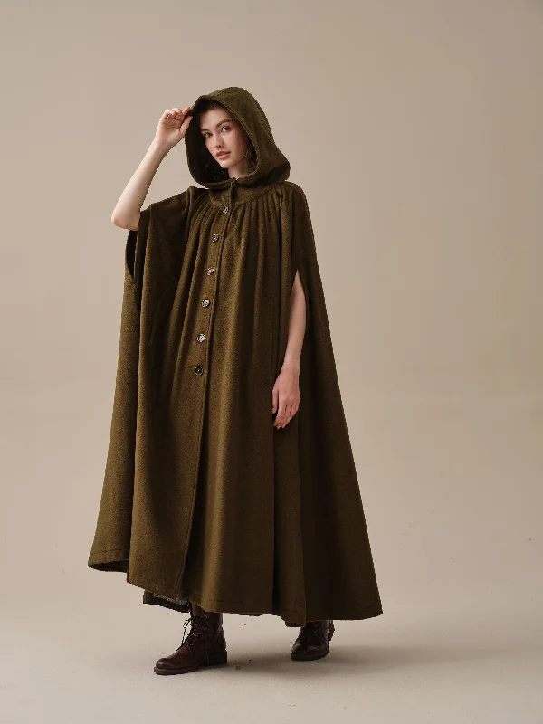 hooded-wool-cloak-coat-in-olive-maxi-hooded-wool-cloak-renaissance-cloak-witch-cloak-full-circle-cape-cloak-winter-coat-linennaive