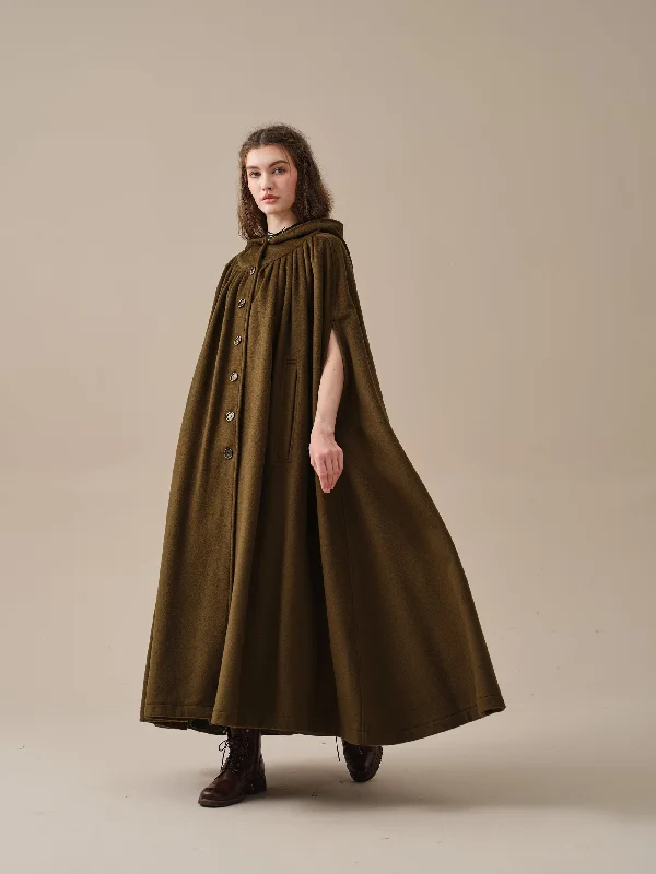 hooded-wool-cloak-coat-in-olive-maxi-hooded-wool-cloak-renaissance-cloak-witch-cloak-full-circle-cape-cloak-winter-coat-linennaive