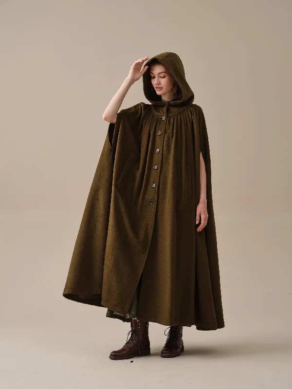 hooded-wool-cloak-coat-in-olive-maxi-hooded-wool-cloak-renaissance-cloak-witch-cloak-full-circle-cape-cloak-winter-coat-linennaive