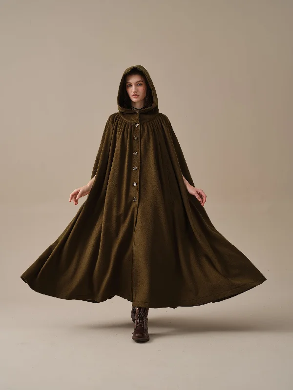 hooded-wool-cloak-coat-in-olive-maxi-hooded-wool-cloak-renaissance-cloak-witch-cloak-full-circle-cape-cloak-winter-coat-linennaive