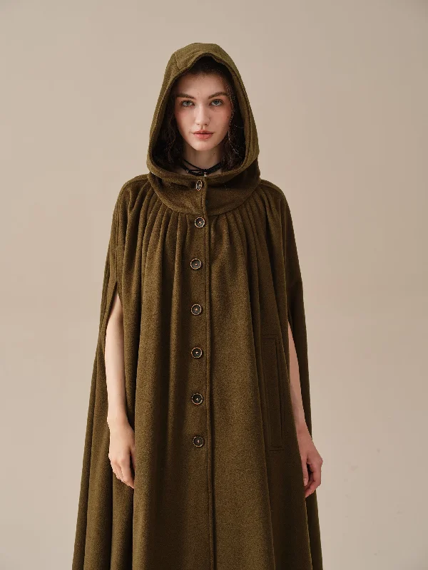 hooded-wool-cloak-coat-in-olive-maxi-hooded-wool-cloak-renaissance-cloak-witch-cloak-full-circle-cape-cloak-winter-coat-linennaive