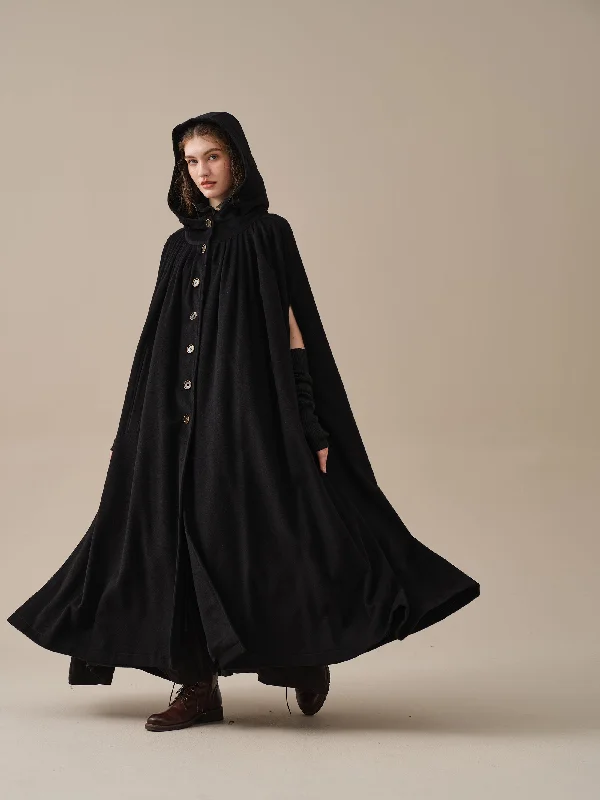 hooded-wool-cloak-coat-in-olive-maxi-hooded-wool-cloak-renaissance-cloak-witch-cloak-full-circle-cape-cloak-winter-coat-linennaive