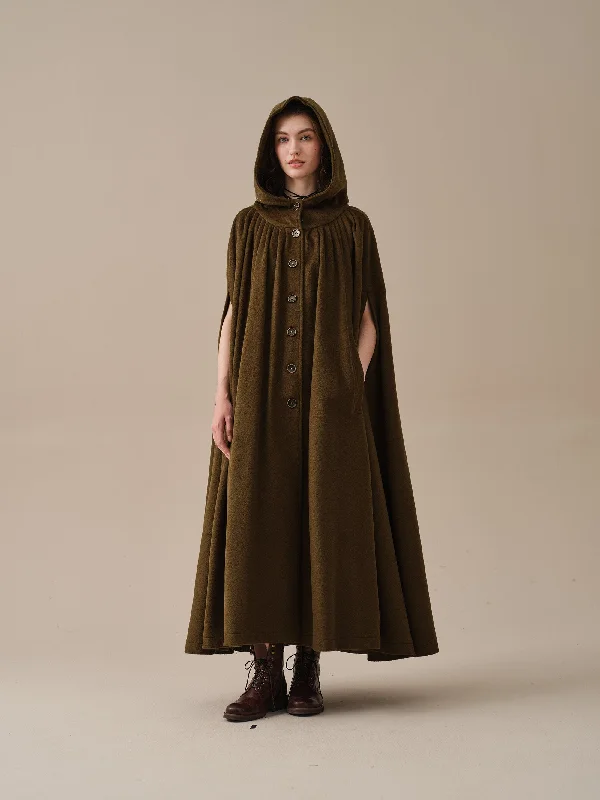 hooded-wool-cloak-coat-in-olive-maxi-hooded-wool-cloak-renaissance-cloak-witch-cloak-full-circle-cape-cloak-winter-coat-linennaive