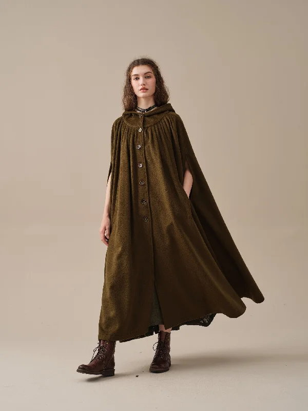 hooded-wool-cloak-coat-in-olive-maxi-hooded-wool-cloak-renaissance-cloak-witch-cloak-full-circle-cape-cloak-winter-coat-linennaive