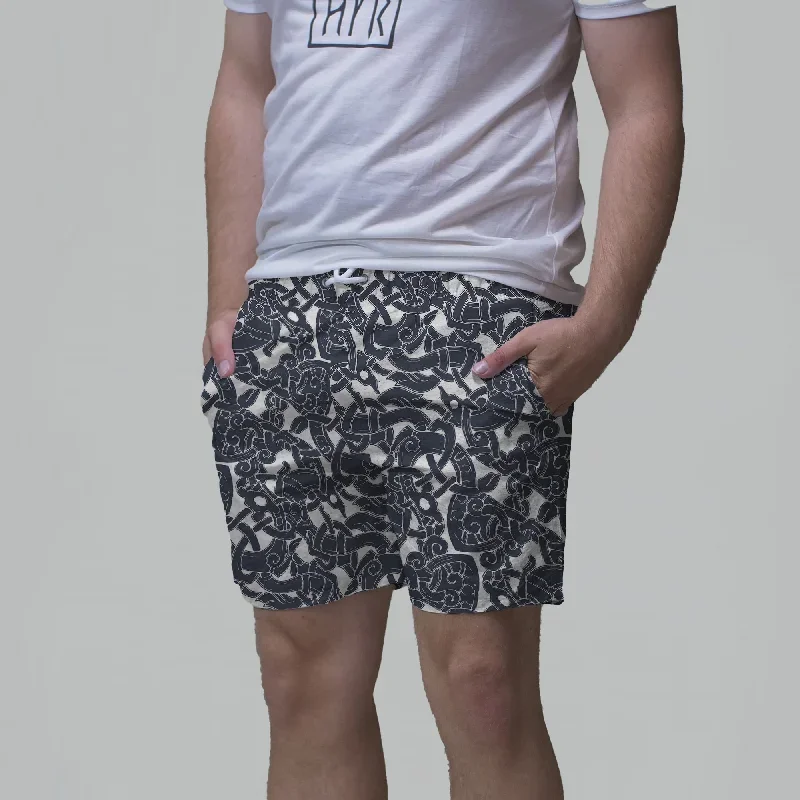 Jelling Wolf Pattern Shorts