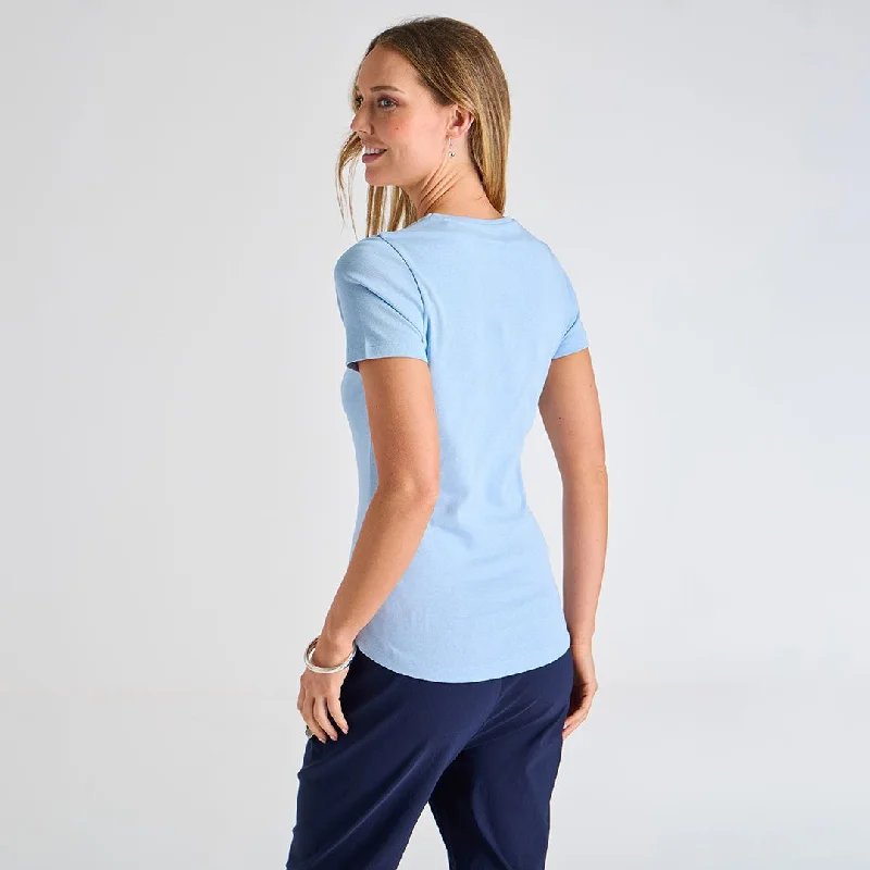 ladies-chambray-blue-crew-neck-t-shirt