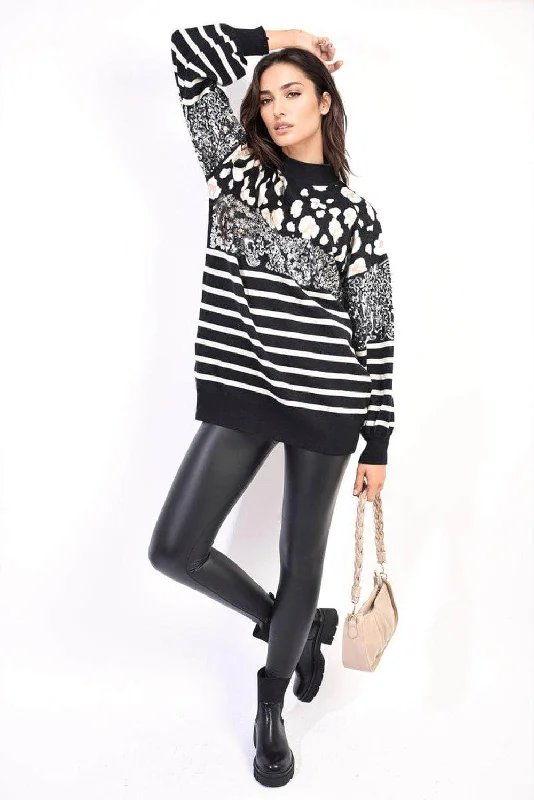 leopard-sequin-high-neck-knitted-jumper