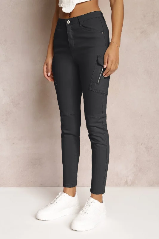 Meadow Black Skinny Cargo Trousers