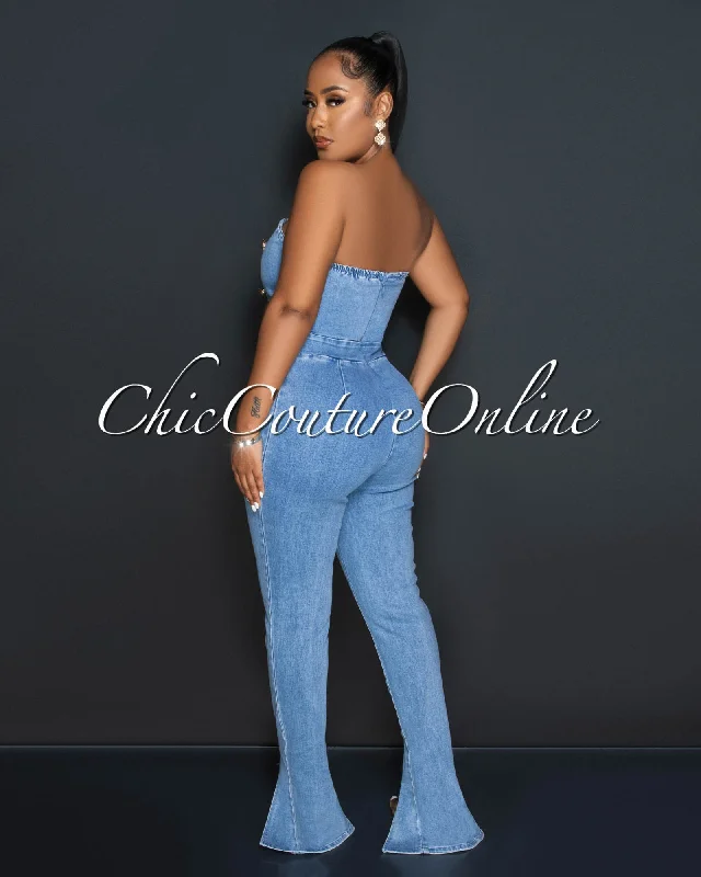 morgan-light-denim-gold-buttons-strapless-jumpsuit