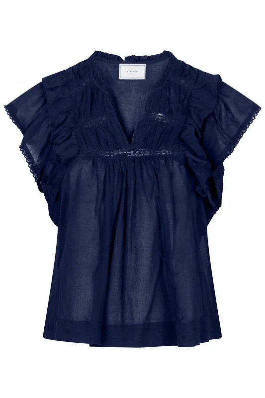 Forudbestilling - Neo Noir - Jayla S Voile Top - Navy