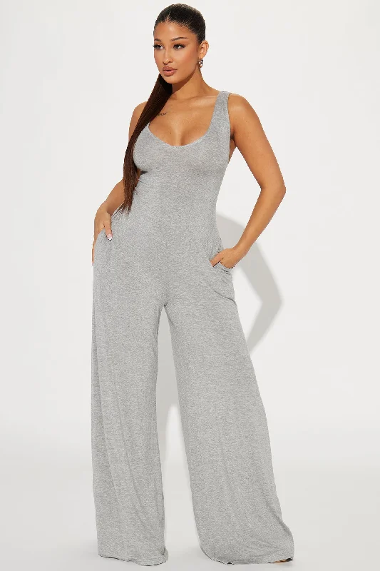 New Story Jumpsuit  - Heathered Grey