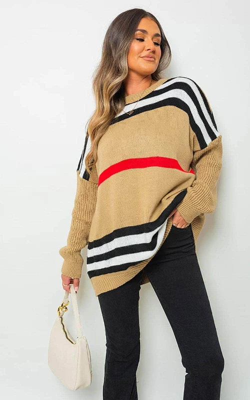 oversized-striped-long-sleeve-knitted-jumper