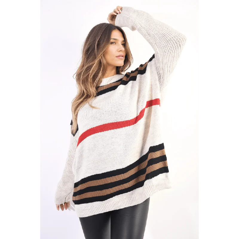 oversized-striped-long-sleeve-knitted-jumper