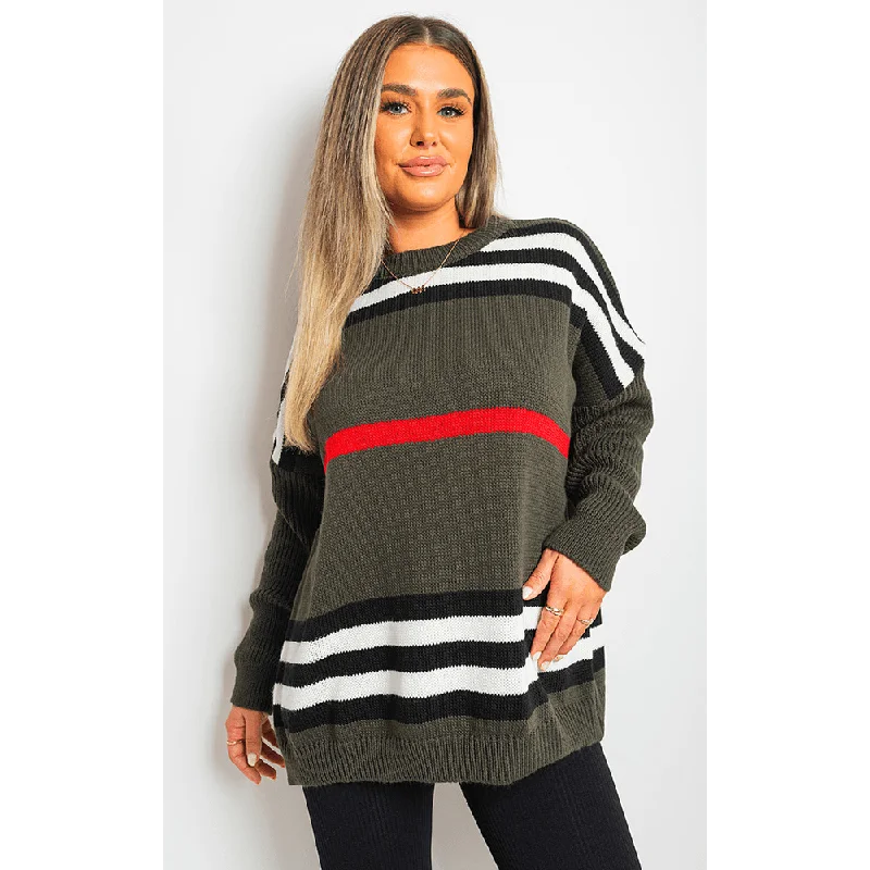 oversized-striped-long-sleeve-knitted-jumper