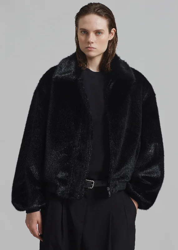 pam-faux-fur-bomber-black