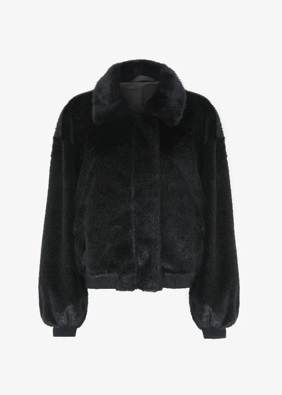 pam-faux-fur-bomber-black