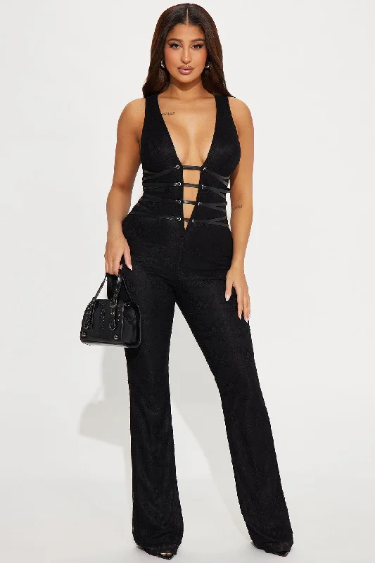 Patti Lace Jumpsuit - Black