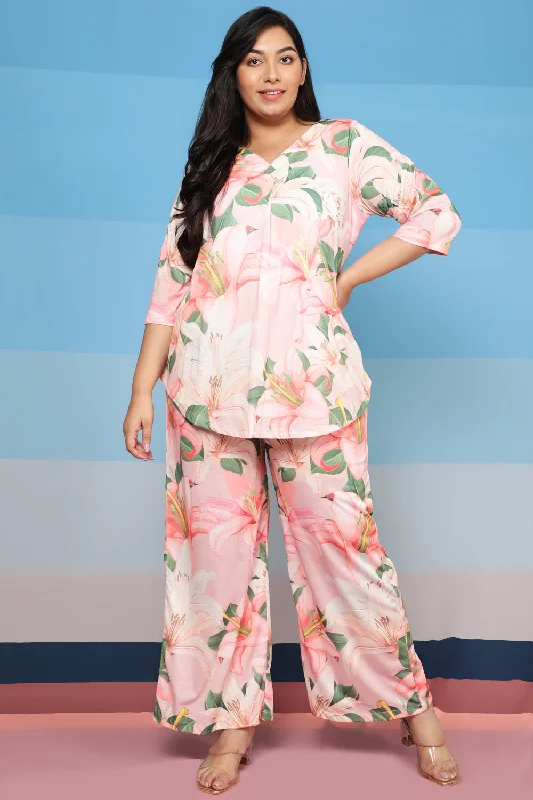 plus-size-light-pink-floral-high-waist-pants