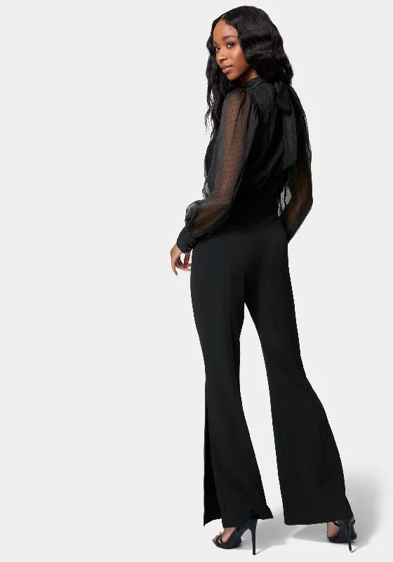 puff-sleeve-flared-leg-jumpsuit-black