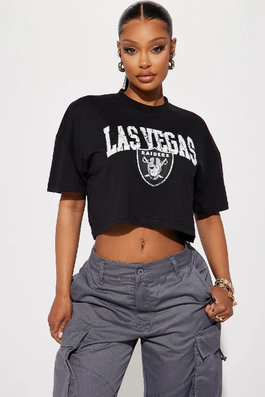 Raiders Game Plan Cropped Tee - Black