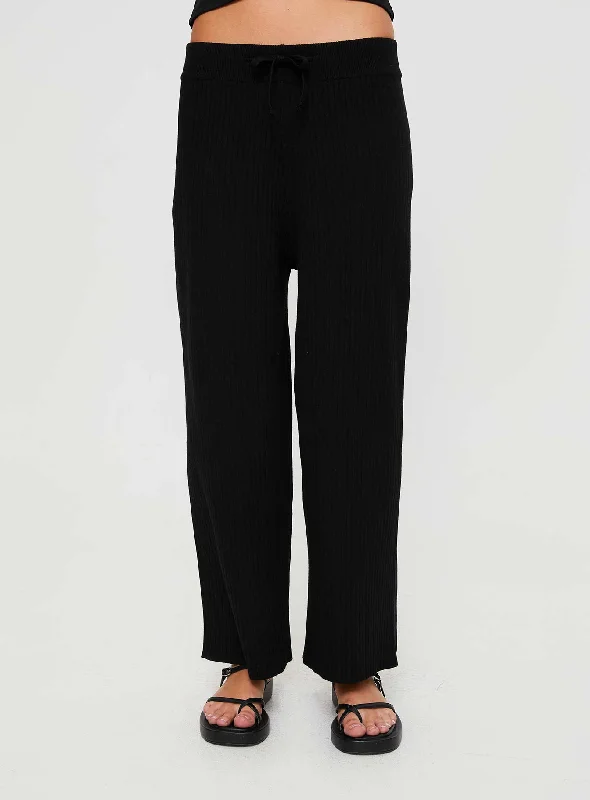 ribbed-tie-front-knit-pant-black