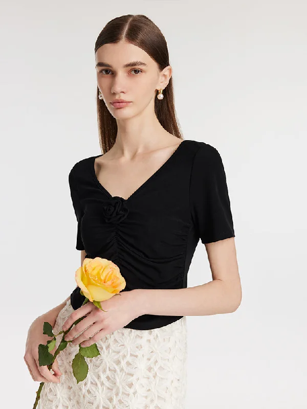 ruched-women-knitted-top-with-detachable-3d-rose-1c6r0b050