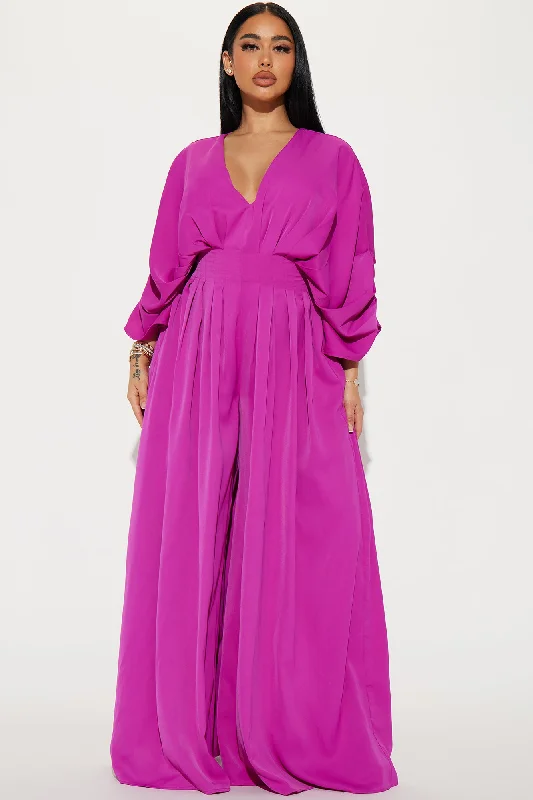 Shout It Out Jumpsuit - Fuchsia