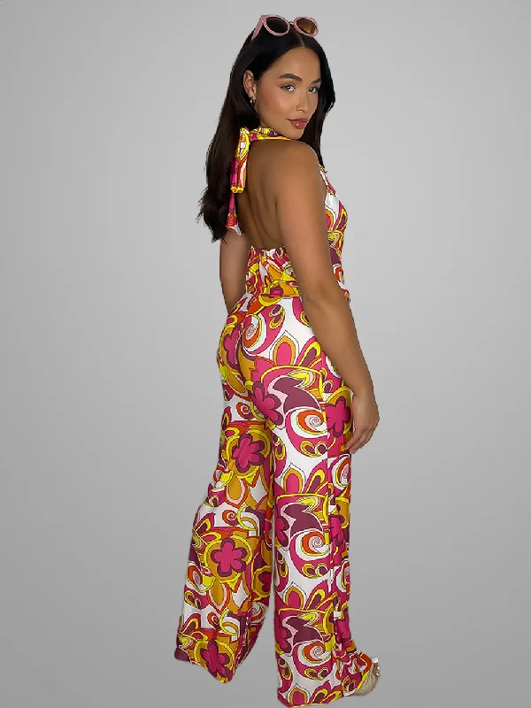 slinky-tie-halter-neck-vibrant-pattern-jumpsuit