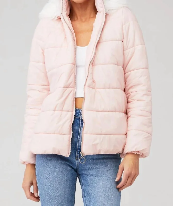 Snowbird Puffer Jacket In Frosty Pink