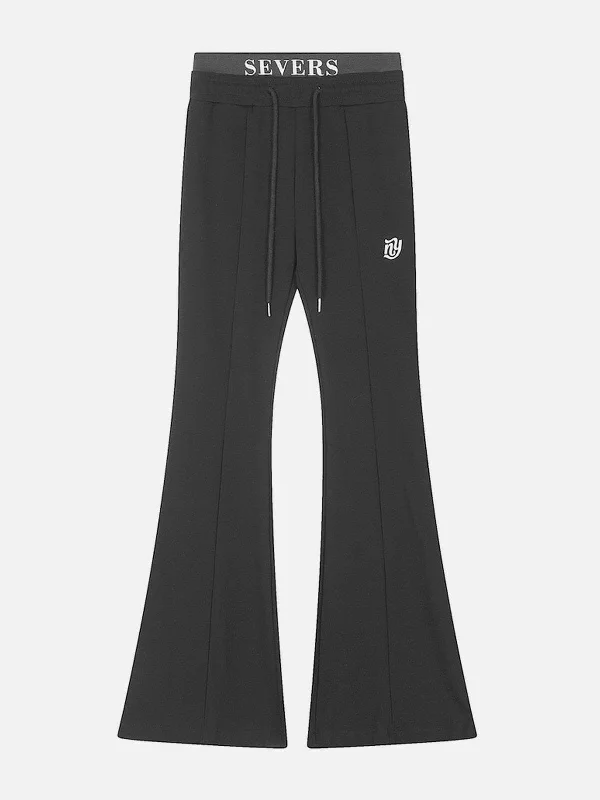 solid-drawstring-flare-pants