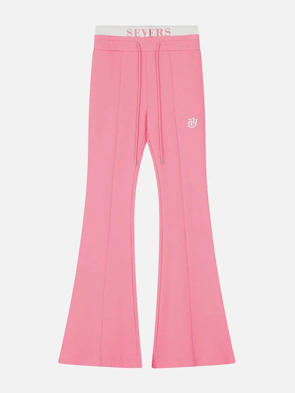 solid-drawstring-flare-pants