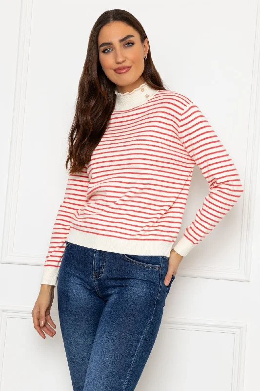 Stripe Turtleneck in Orange