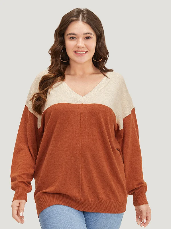 supersoft-essentials-colorblock-two-tone-patchwork-v-neck-pullover