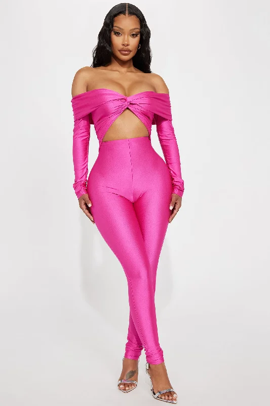 Take Me Dancing Jumpsuit  - Fuchsia