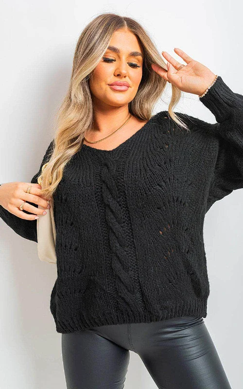 v-neck-long-sleeve-knitted-jumper