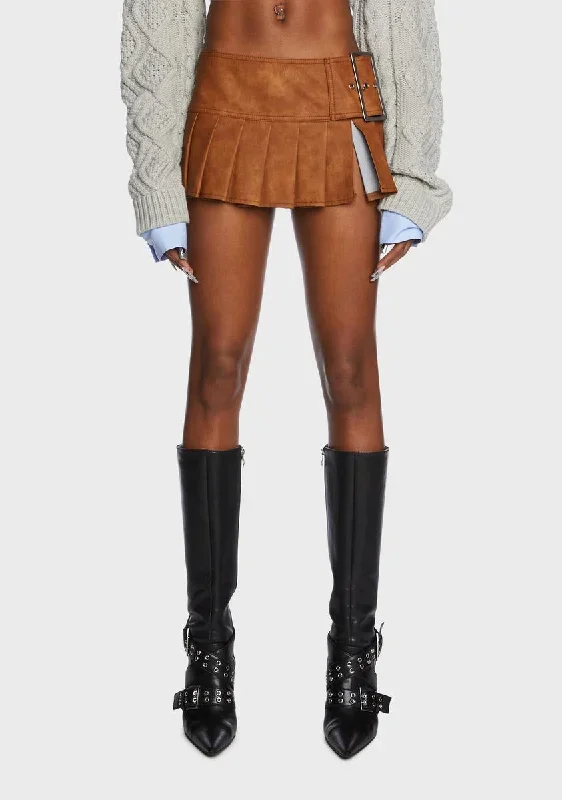 Viral Takeover Mini Skirt - Camel