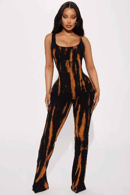 You Remind Me Of Tie Dye Jumpsuit - Black/combo